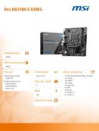 MSI, płyta główna, PRO H610M-E s1700 DDR4 HDMI M.2 mATX