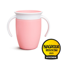 Munchkin, Miracle 360°, kubek treningowy z uchwytami, różowy, 207 ml