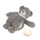 Nattou, Miś, lampka nocna pluszowa 4w1 z czujnikiem płaczu, Sleepy Bear, szary, 0m+