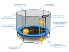 Neo-Sport, trampolina ogrodowa z siatką zewnętrzną, 252 cm
