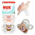 Nuk, Perfect Match Air, smoczek uspokajający, lis i miś, 0-2m, 2 szt.