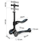 Nukido, Flippo, hulajnoga 3-kołowa, balansowa, z siedziskiem, czarna