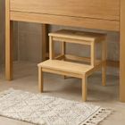 Nuxio, Krok, bambusowy taboret ze schodkiem, 46 cm