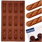 Orion, forma do ciastek i pralin, silikonowa, brązowa, 29,5-17-1,5 cm