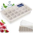 Orion, forma do kostek lodu z pokrywką, silikonowa, beżowa, 22.5-13-3 cm