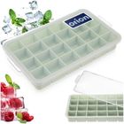 Orion, forma do kostek lodu z pokrywką silikonowa, zielona, 22.5-13-3 cm