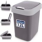 Orion, kosz na śmieci, plastikowy, szary, 12 l
