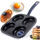 Orion, Litina Smalt, patelnia do jajek, żeliwna emaliowana, 4 otwory, 20,5-20,5 cm