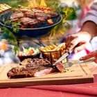 Orion, sztućce do steków i burgerów, stalowe, 15 elementów