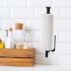 Orion, wieszak na ręcznik papierowy, metalowy czarny, Radka, 33.5-9,2-4.5 cm