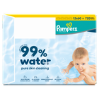 Pampers, 99% Water, chusteczki nawilżane dla dzieci, 12-60 szt.