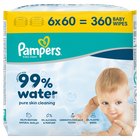 Pampers, 99% Water, chusteczki nawilżane dla dzieci, 6-60 szt.