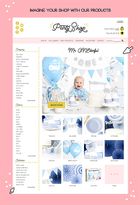 PartyDeco, dekoracje do muffinek 1st Birthday, srebrny, 6 szt.