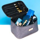 Peterson, kosmetyczka kuferek, brokatowa, szara