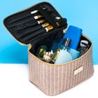 Peterson, kosmetyczka kuferek, brokatowa złota