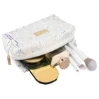 Peterson, kosmetyczka prostokątna, cekinowa, biała