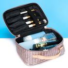 Peterson, kosmetyczka z uchwytem, brokatowa, różowe złoto