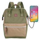 Plecak na laptopa, zielony, wodoodporny, port USB, Himawari