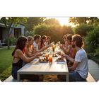 Plonos, ławka cateringowa ogrodowa składana, biała, 180 cm