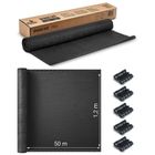 Plonos, siatka cieniująca, 1,2-50m, 140g/m2 + 50 zacisków, szara