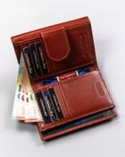 Portfel, brązowy, skórzany, Peterson