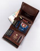 Portfel, brązowy, skórzany, Peterson