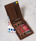 Portfel, brązowy, skórzany, Peterson