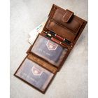 Portfel, brązowy, skórzany, Peterson