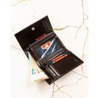 Portfel, brązowy, skórzany, Peterson