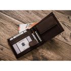 Portfel, brązowy, skórzany, RFID, Always Wild