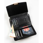 Portfel, czarny, skóra ekologiczna, RFID, Peterson