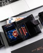 Portfel, czarny, skórzany, Peterson