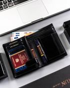 Portfel, czarny, skórzany, Peterson