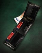 Portfel, czarny, skórzany, Peterson