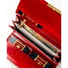 Portfel, czerwony, skóra ekologiczna, Peterson