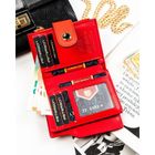 Portfel, czerwony, skóra ekologiczna, Peterson