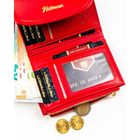 Portfel, czerwony, skóra ekologiczna, Peterson