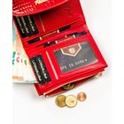 Portfel, czerwony, skóra ekologiczna, Peterson