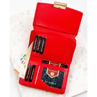 Portfel, czerwony, skóra ekologiczna, Peterson