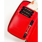 Portfel, czerwony, skóra ekologiczna, RFID, Peterson