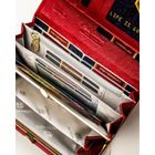 Portfel, czerwony, skóra naturalna i ekologiczna, Peterson