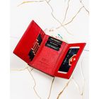 Portfel, czerwony, skóra naturalna i ekologiczna, Peterson