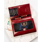 Portfel, czerwony, skórzany, Peterson