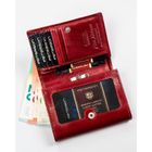 Portfel, czerwony, skórzany, Peterson