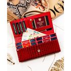 Portfel, czerwony, skórzany, Peterson