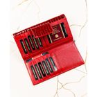 Portfel, czerwony, skórzany, Peterson