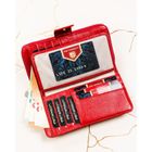 Portfel, czerwony, skórzany, Peterson