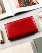 Portfel, czerwony, skórzany, RFID, Rovicky