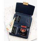 Portfel, granatowy, skóra ekologiczna, Peterson