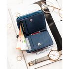 Portfel, granatowy, skóra ekologiczna, Peterson